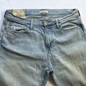 Vtg Abercrombie & Fitch Mens 30x32 Classic Straight Stretch Jeans Light Wash